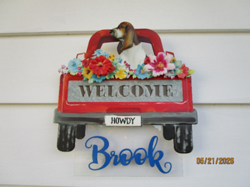 Welcome sign to Brook room.